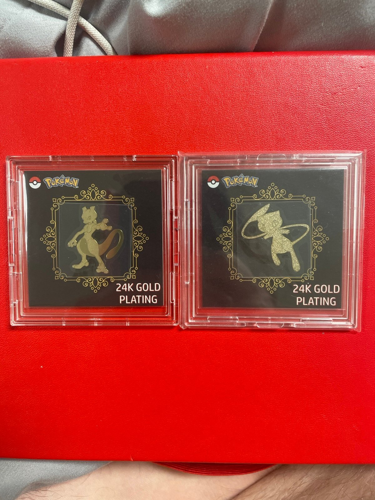 24k Gold Mew & Mewtwo Stickers