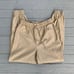 Cream/Beige MNG Mango Faux Leather Jogger Pants w/ Elastic Drawstring Waist