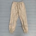 Cream/Beige MNG Mango Faux Leather Jogger Pants w/ Elastic Drawstring Waist