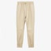 Cream/Beige MNG Mango Faux Leather Jogger Pants w/ Elastic Drawstring Waist