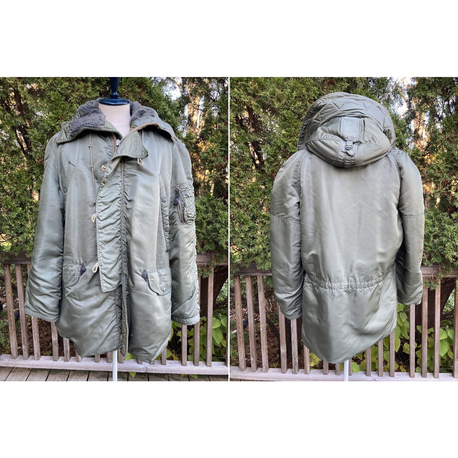 Size fits M USAF N-3B Flight Pilot Jacket Nylon Twill Vintage 60s Military
