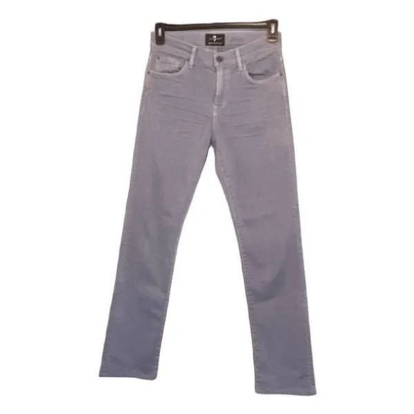 7 For All Mankind Jeans Light Blue Mens Slimmy Slim Fit Colored Denim Size 29