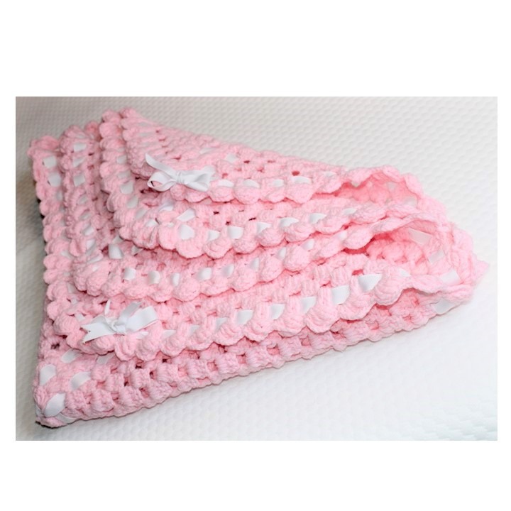 Handmade Crocheted Baby Blanket Throw