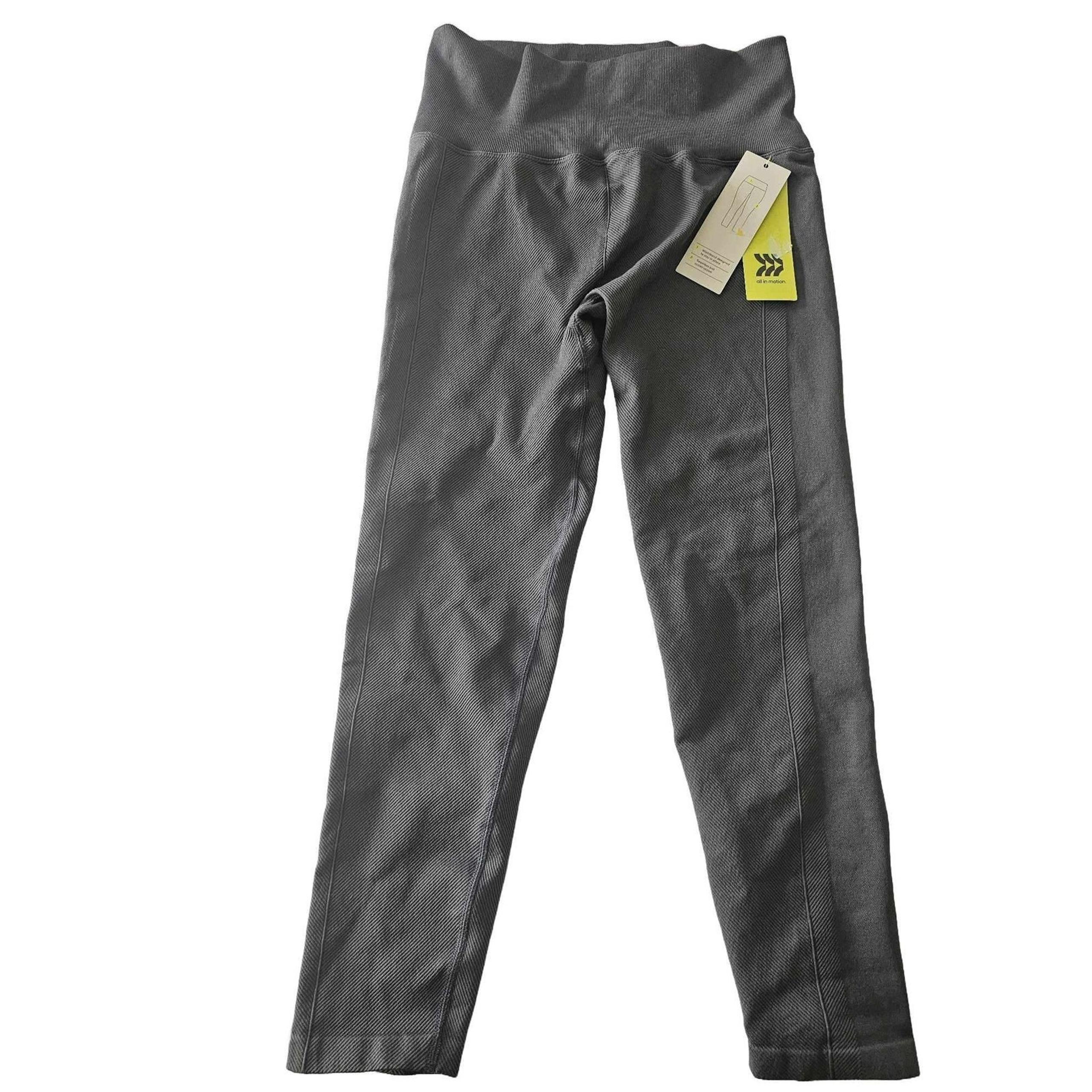 High-Waisted Leggings Athletic Workout Pants Gray Size L - All In Motion