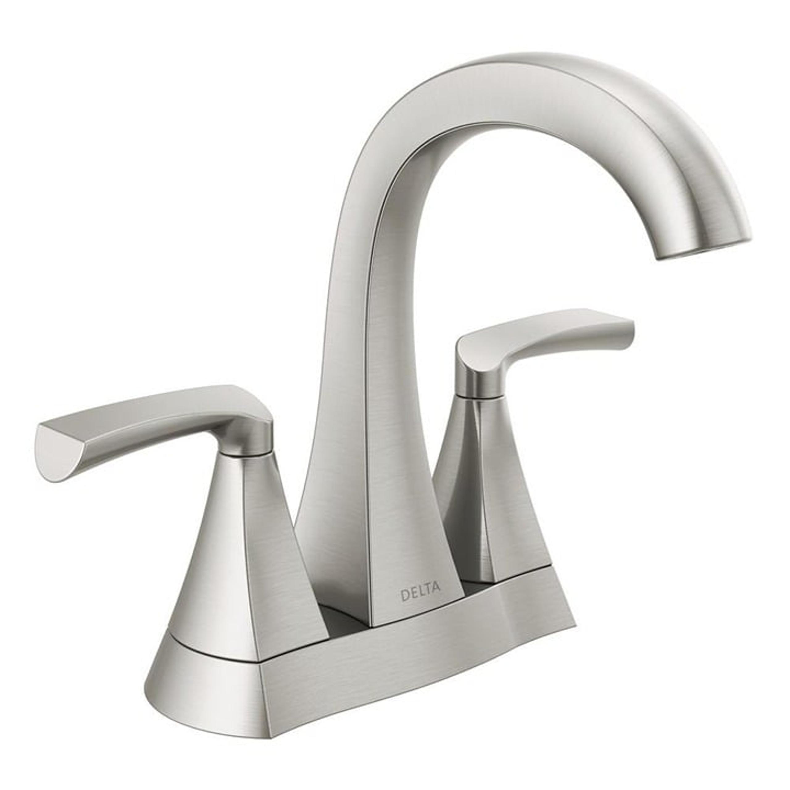 Delta Pierce 4 in. Centerset 2-Handle Bathroom Faucet in SpotShield Brushed Nick