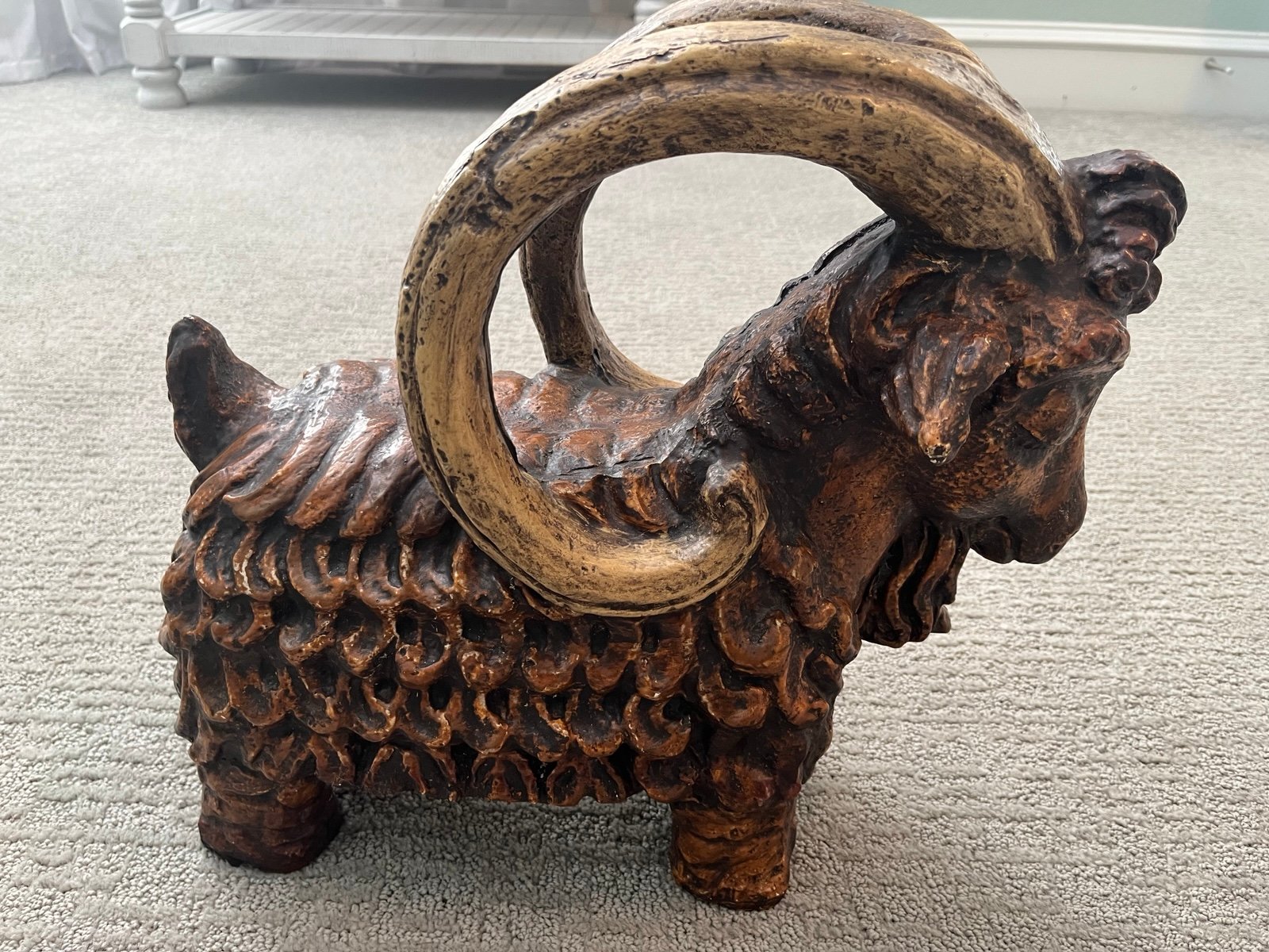 Mid-Century Ceramic Ram / Sheep Sculpture