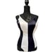DeWeese Design Black and White Striped Vintage Swimsuit, Size 14