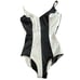 DeWeese Design Black and White Striped Vintage Swimsuit, Size 14