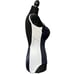DeWeese Design Black and White Striped Vintage Swimsuit, Size 14