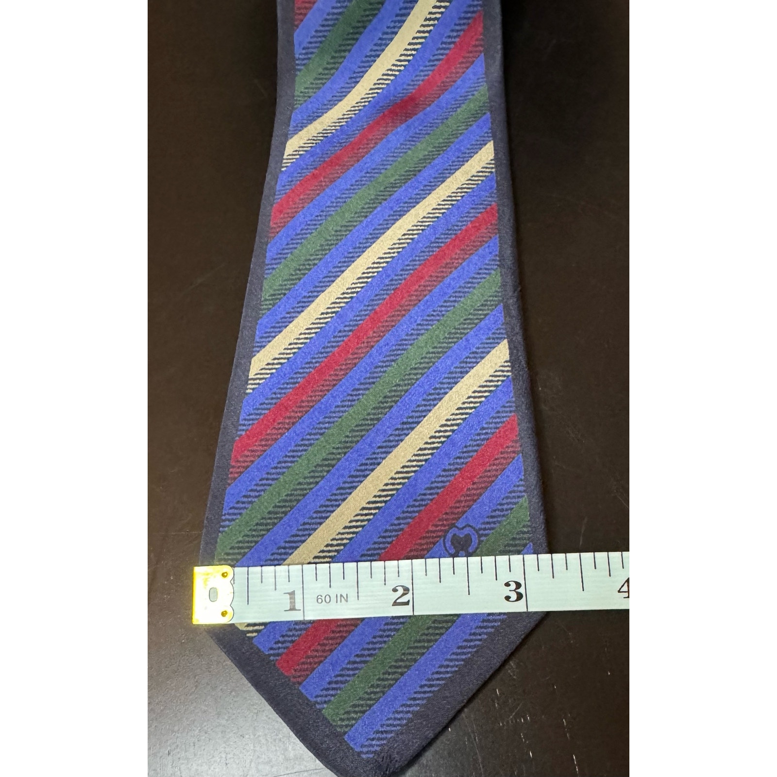 Mila Schon Striped Silk Tie EUC