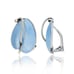 Volmer Bahner Vintage Light Blue Guilloche Anthurium Flower Earrings SE-2973