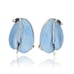 Volmer Bahner Vintage Light Blue Guilloche Anthurium Flower Earrings SE-2973