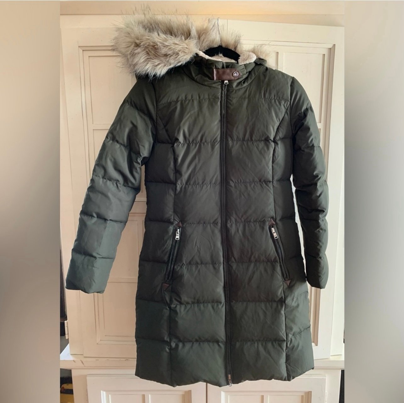 RALPH LAUREN FAUX-FUR TRIM WOMEN'S DOWN JACKET Size XS.