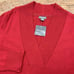Eddie Bauer Women Cross Collar V-Neck Sweater Size L Knit Pullover Scarlet Red