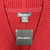 Eddie Bauer Women Cross Collar V-Neck Sweater Size L Knit Pullover Scarlet Red
