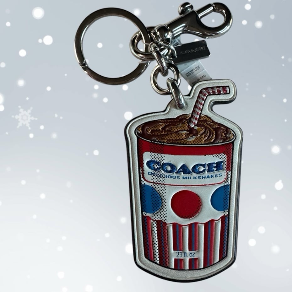 Coach Milkshake Leather Keychain Bag Charm
