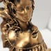 GOLD BRASS TONE RESIN DANCING POSE WOMAN+WOOD LOG+ROSE CLOCK+BOX