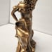 GOLD BRASS TONE RESIN DANCING POSE WOMAN+WOOD LOG+ROSE CLOCK+BOX
