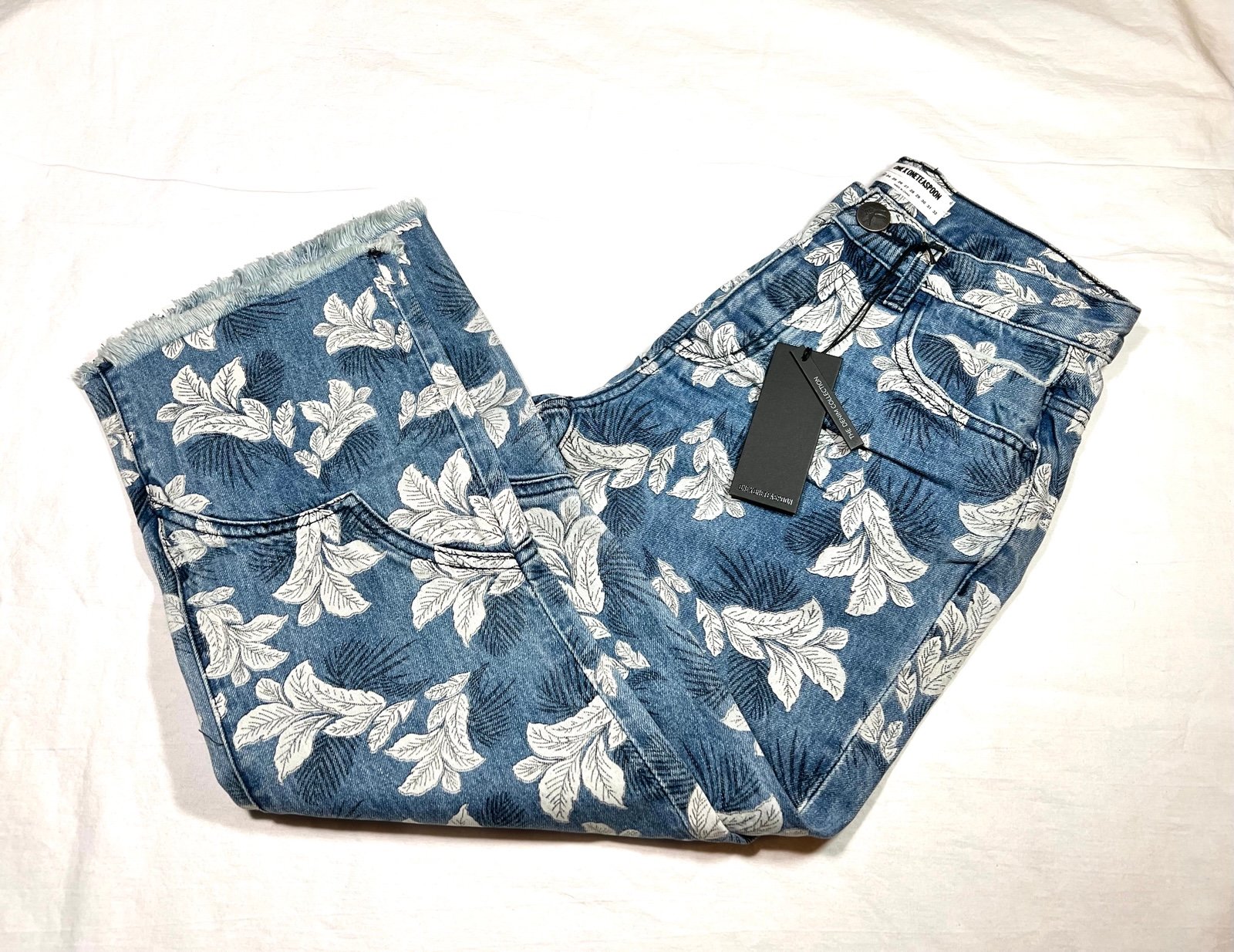One Teaspoon Sailor Kick Flare Jeans floral cropped size 23