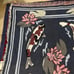 Vintage Koi fish swimming lotus floral woven fringe sofa throw tapestry blanket