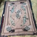 Vintage Koi fish swimming lotus floral woven fringe sofa throw tapestry blanket
