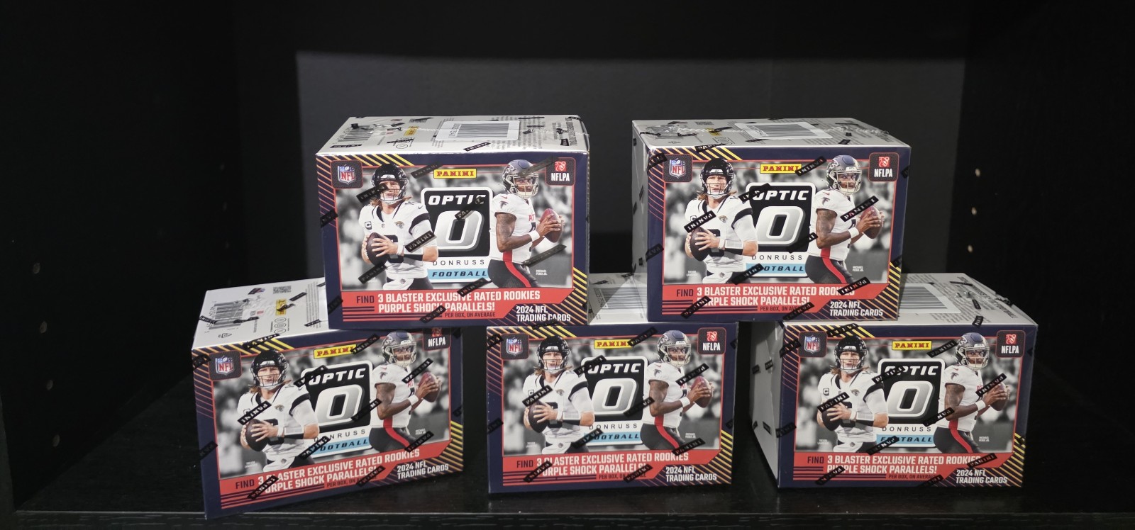 5 2024 Panini NFL Donruss Optic Football Blaster Box Purple Shock NEW SEALED