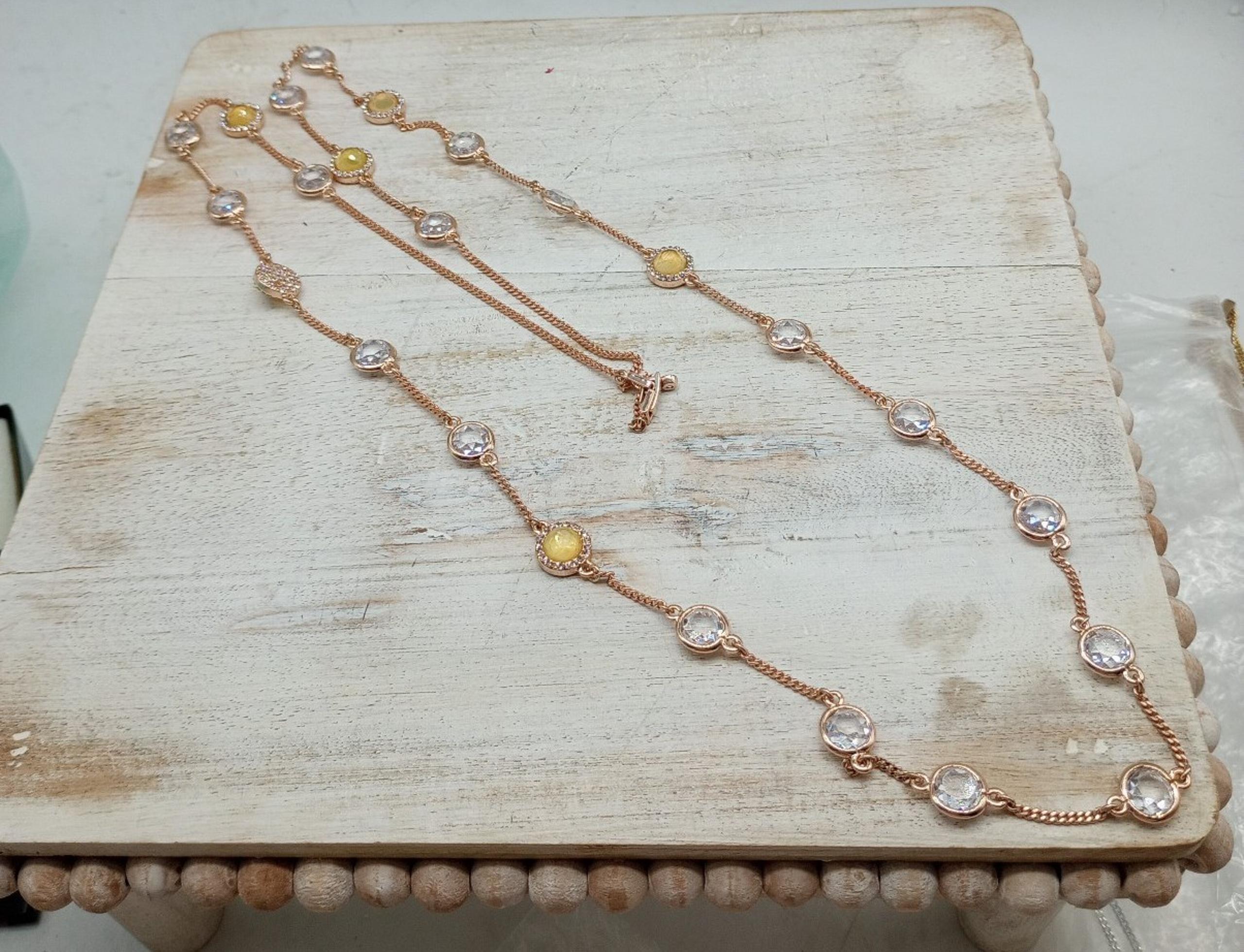 Givenchy Rose Gold-tone Reversible Stone Necklace