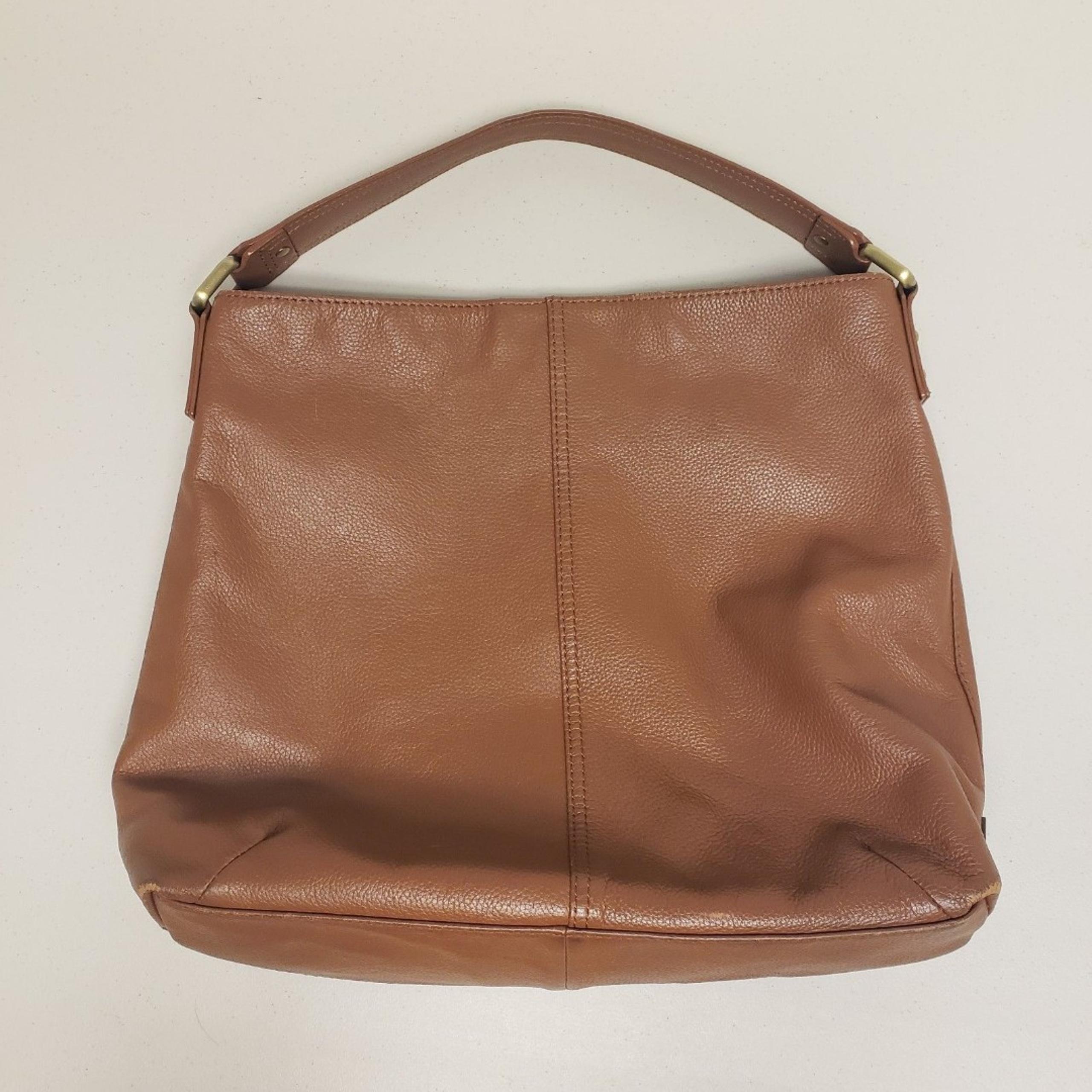 KOOBA Large Brown Leather Shoulder Hobo Tote Satchel Purse Bag Saddle