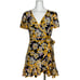 Cinq a Sept Floral Cameron Wrap Dress 4 Navy Multi Silk Mini Short Sleeve Spring