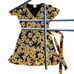 Cinq a Sept Floral Cameron Wrap Dress 4 Navy Multi Silk Mini Short Sleeve Spring