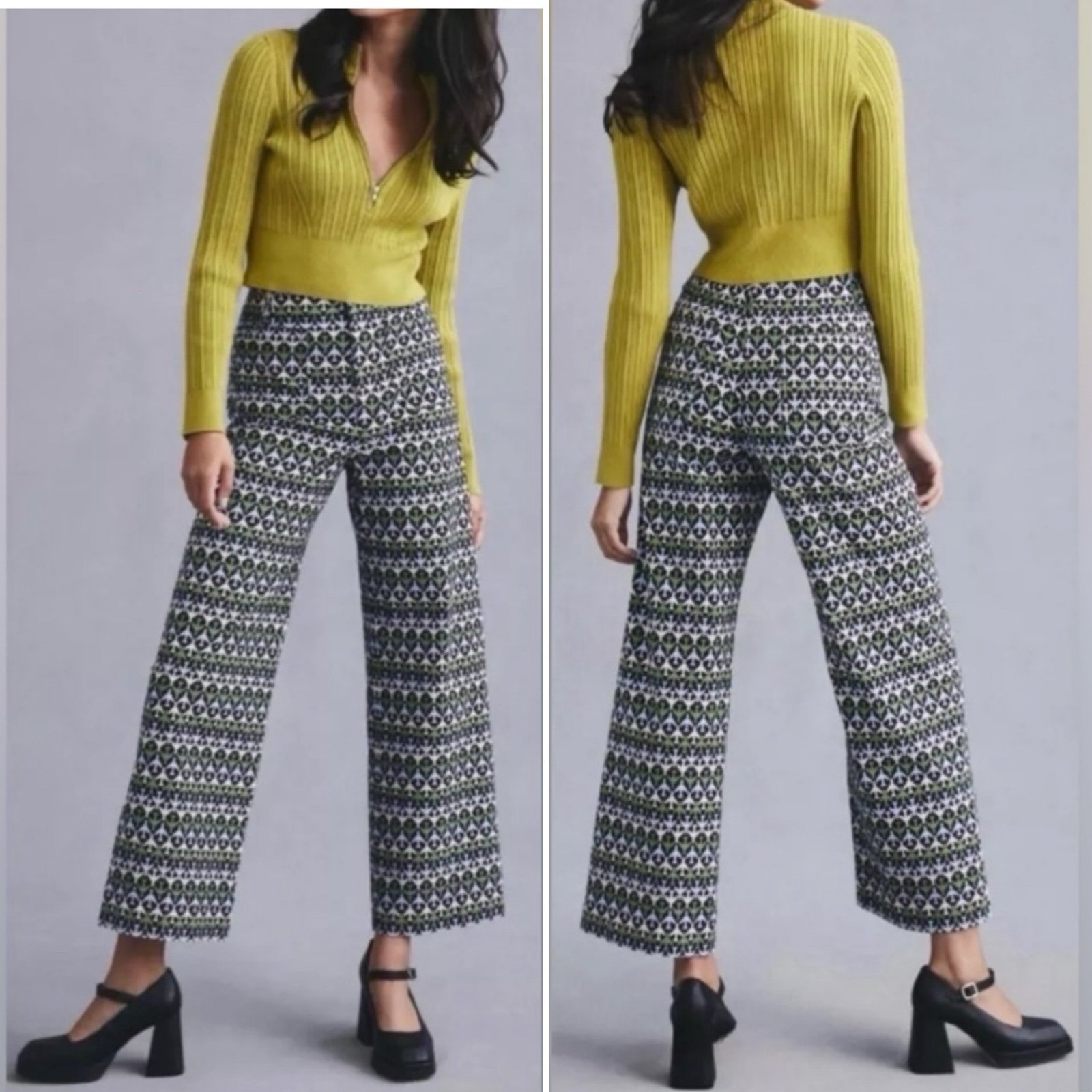 Anthropologie Maeve The Colette High-rise Wide-leg Cropped Pants