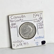 1947 Silver Coin Canadian Ten Cents