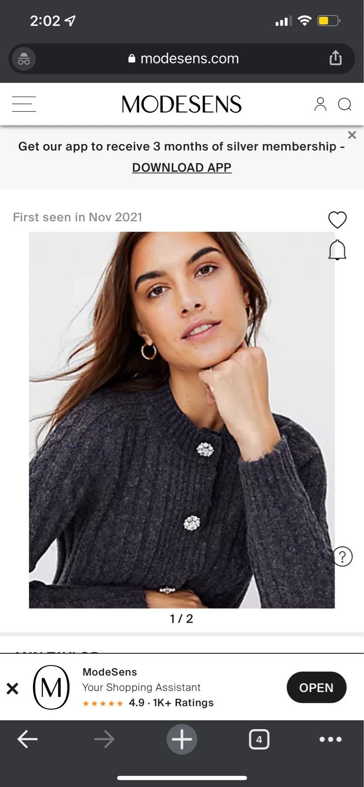 Ann Taylor Petite Jeweled Button Cable Cardigan