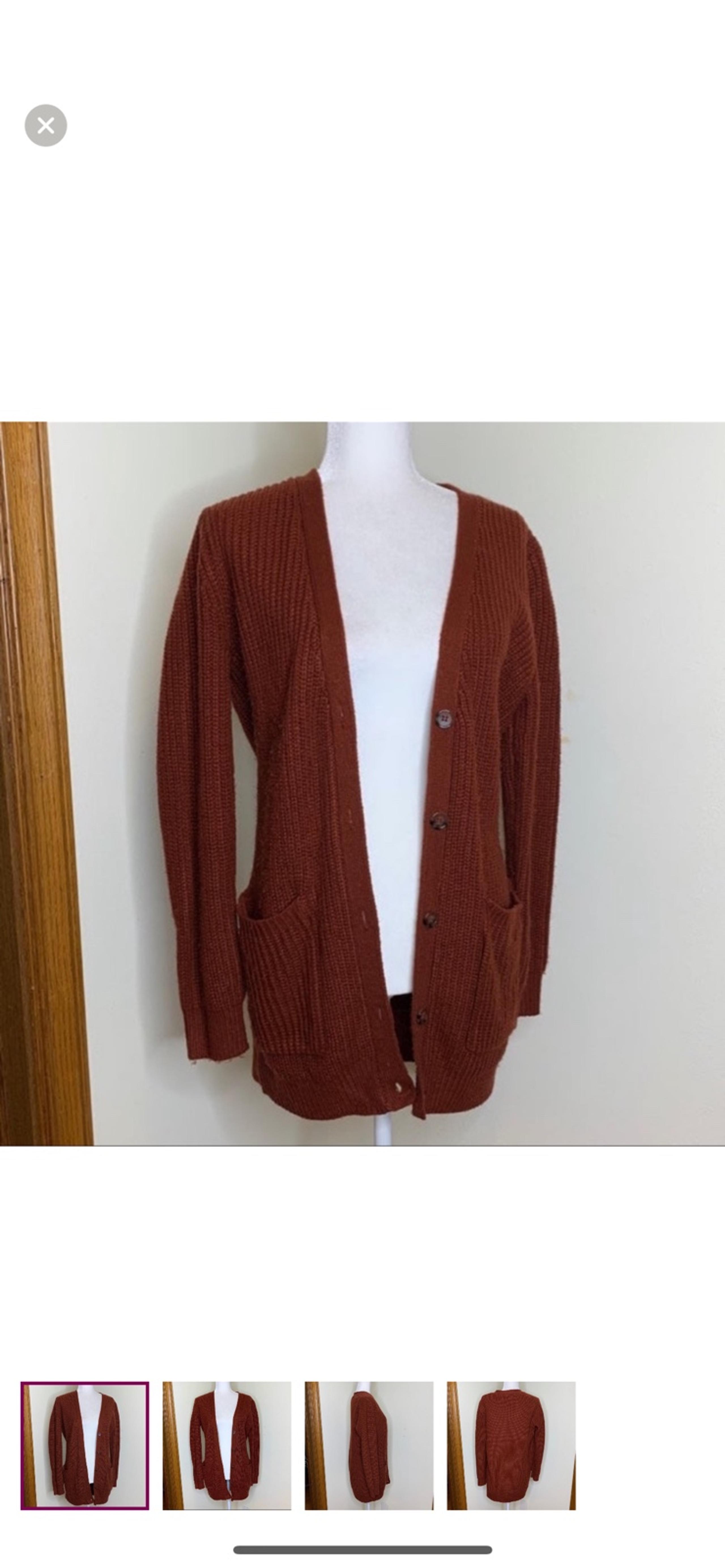 Rust Cardigan Sweater