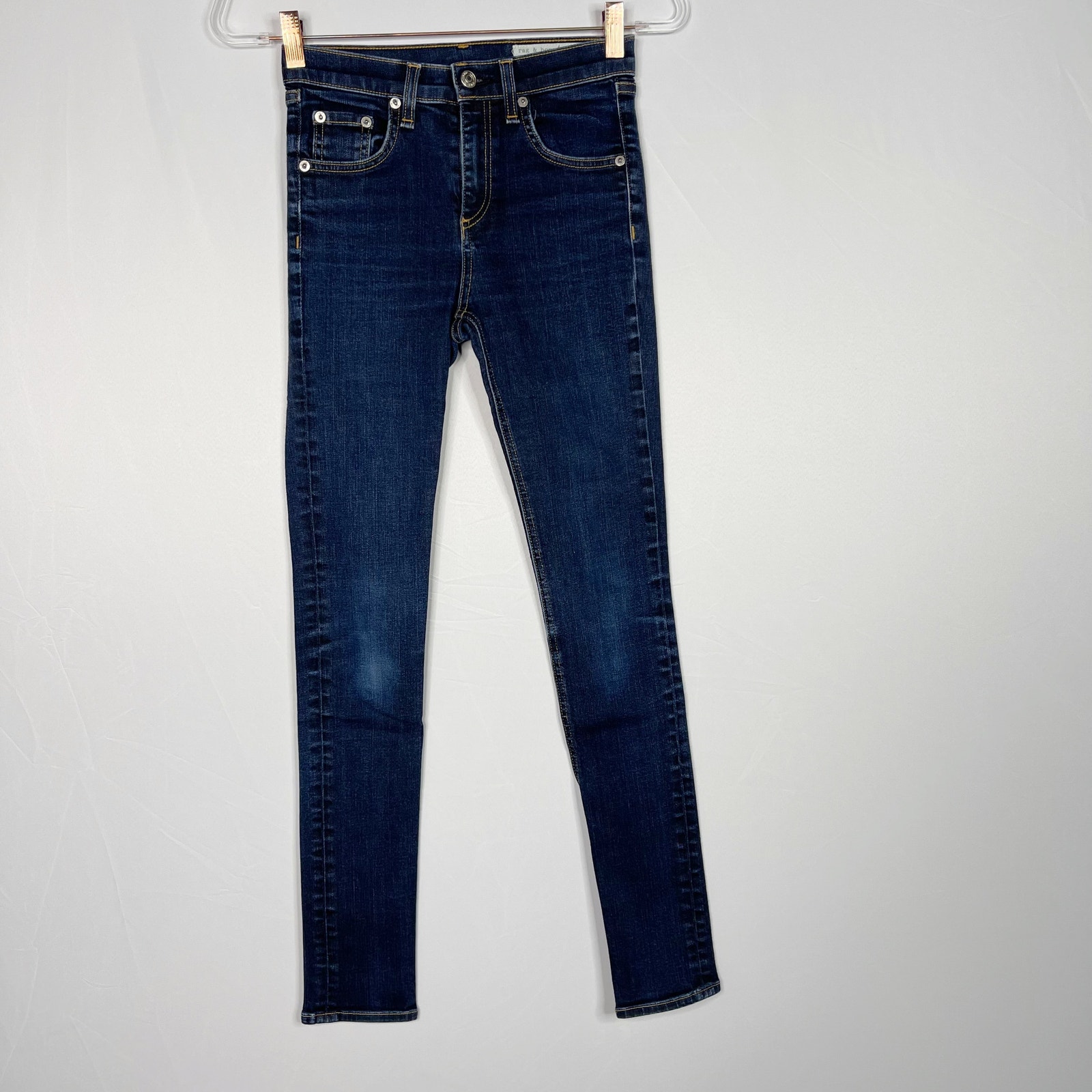 Rag & Bone Womens 24 10 Inch Skinny Jeans in Harrow Medium Wash Cotton Blend