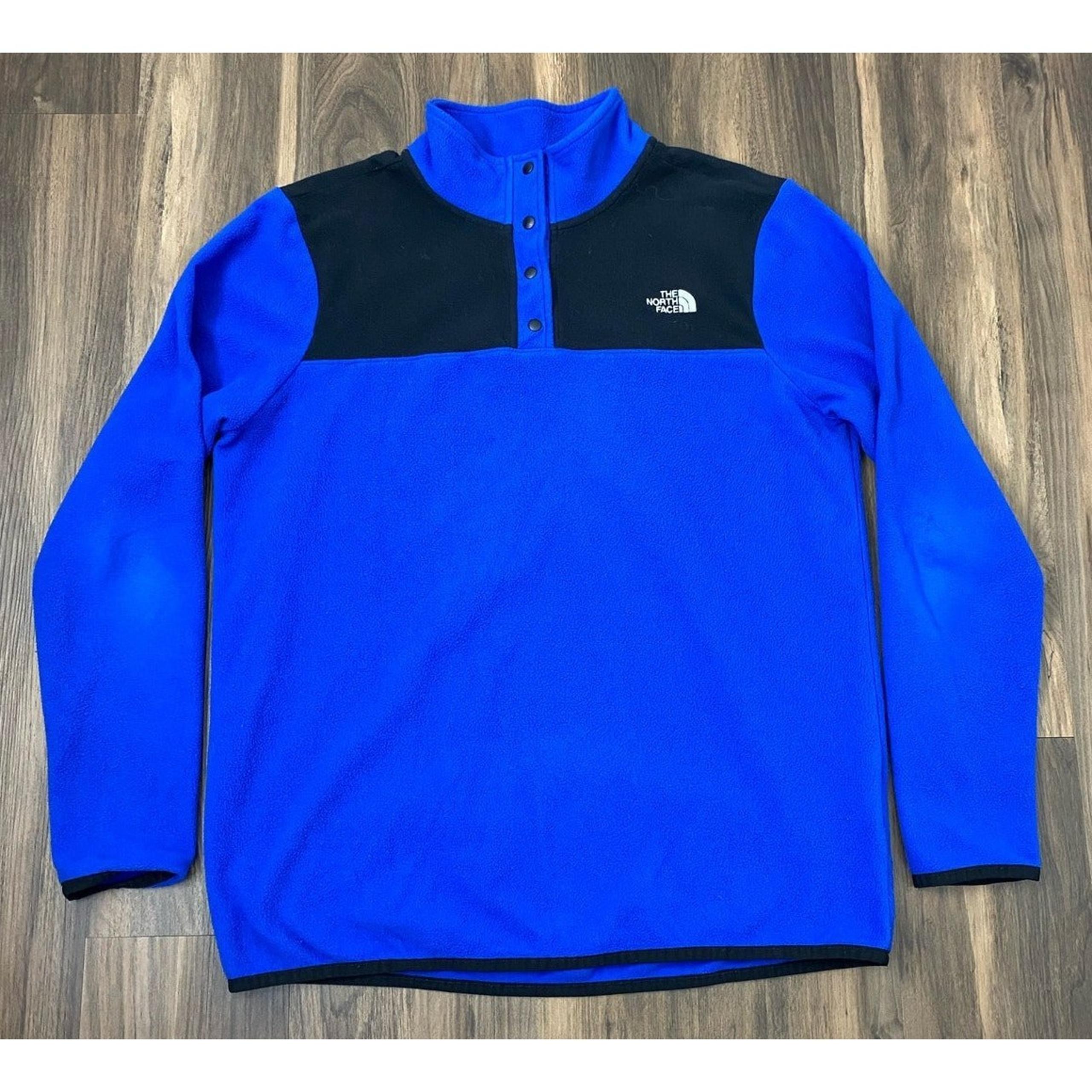 Women The North Face TKA Glacier Snap colorblock 1/4 button fleece pullover L