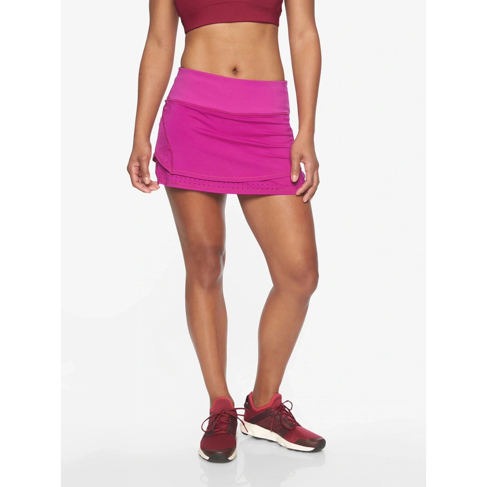 Athleta Action Skort in Dobby 14.5 Womens Sz XL Electric Fuschia Pink Pockets