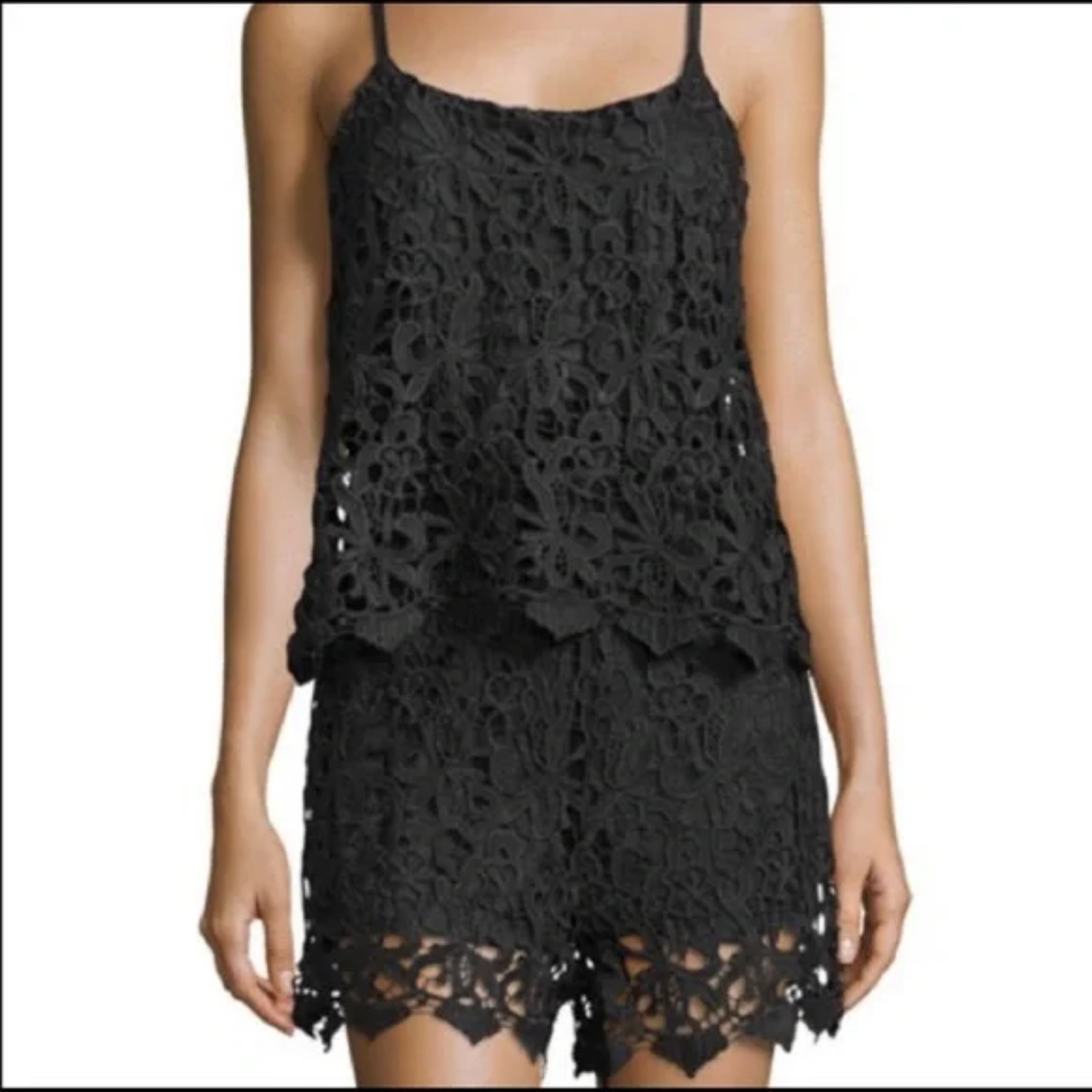 Romeo and Juliet Couture Romper Black Lace Medium NWT. FL