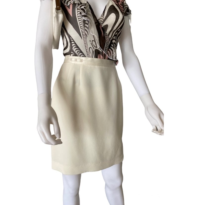 Vintage Cream High Waisted Skirt