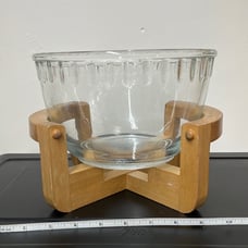Wood Stand With Bowl