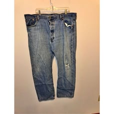 Levi’s 501 Men’s 42x 30 Straight Leg Relaxed Fit Blue Jeans Button Fly Distessed
