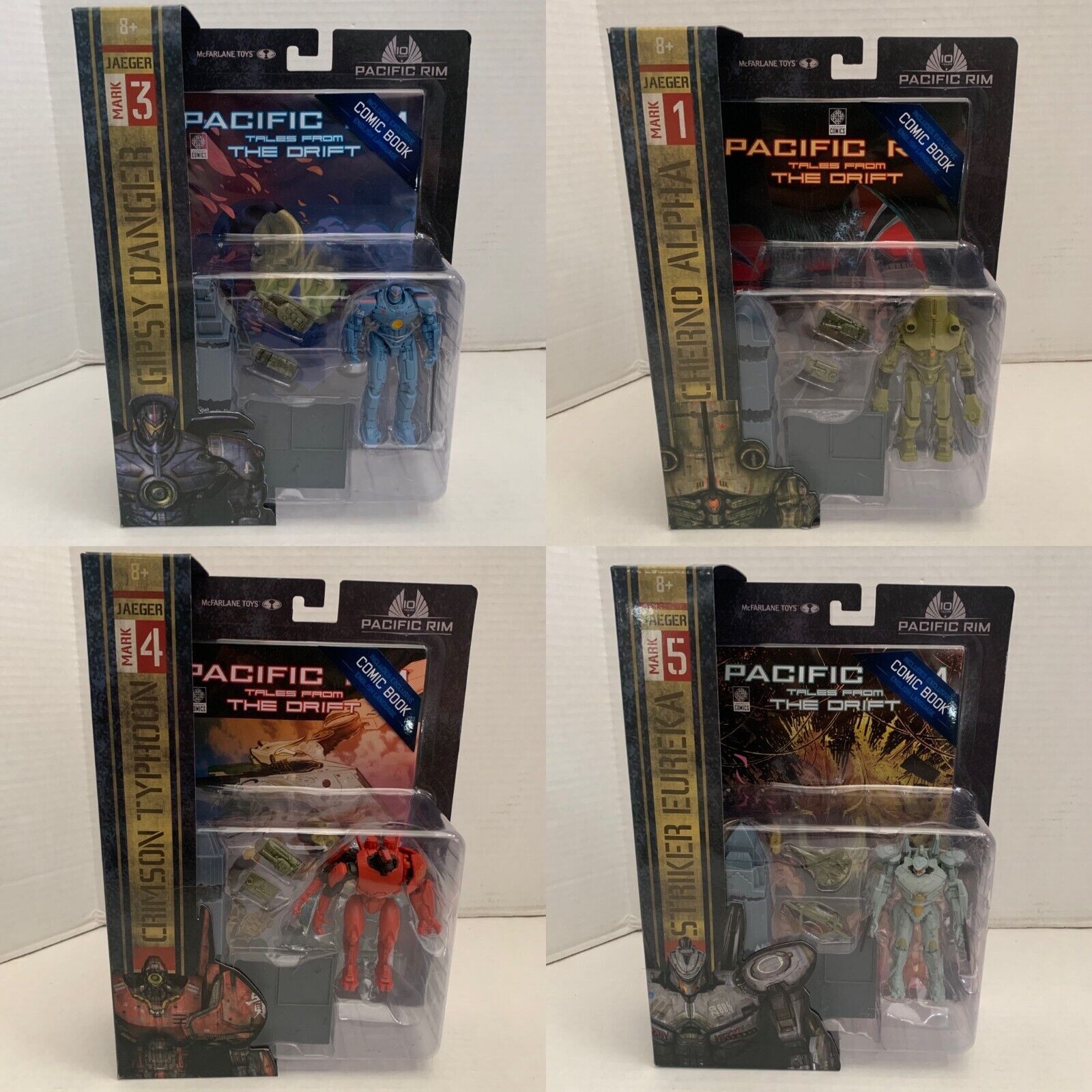 McFarlane Pacific Rim Lot Of 4 Jaeger 4 Figures Playsets W/Comic Brand New