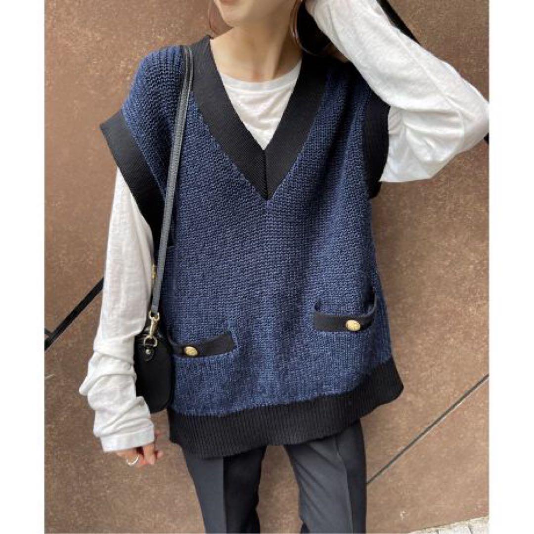SPICK AND SPAN 22SS Tweed Knit Vest