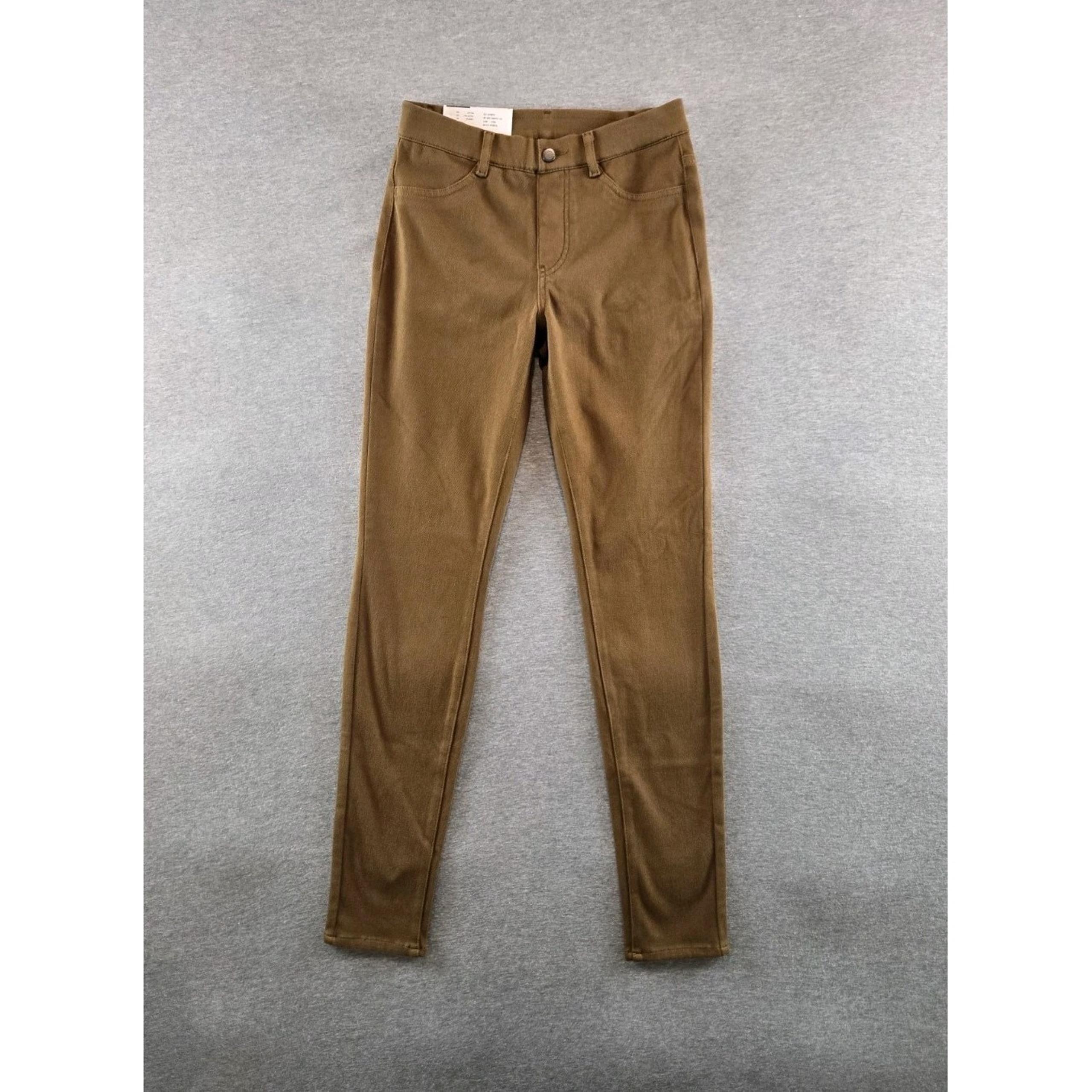 NWT Uniqlo Ultra Stretch Leggings Pants Womens Small Brown Full Length 26-27" W