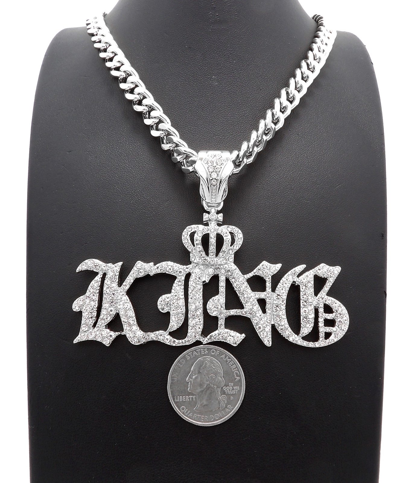 NEW ICED KING PENDANT & 9mm 30” CUBAN CHAIN