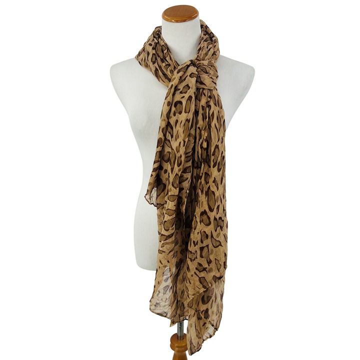 Boutique Leopard Print Lightweight Long Length Chic Scarf