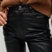 NWOT. Mango Black 100% Ovine Leather Straight-Fit Leather Pants. Size 4.