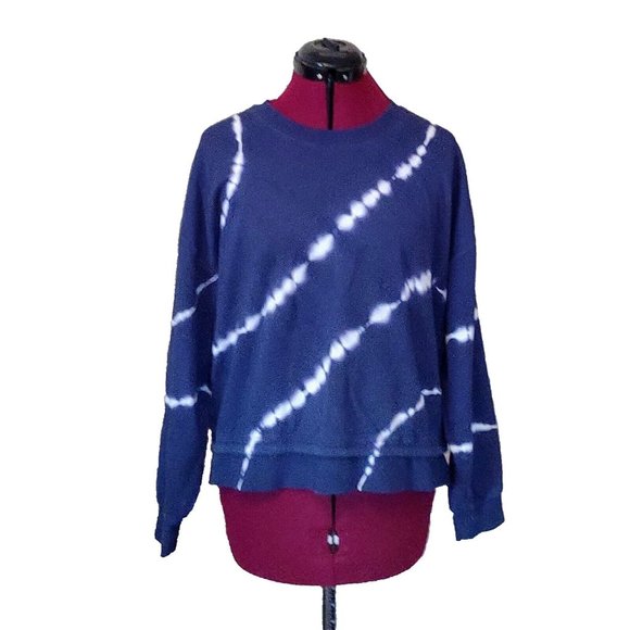 Athleta Sundown Sweatshirt 2.0 Tie Dye Eclipse Dress Blue Womens Size Medium