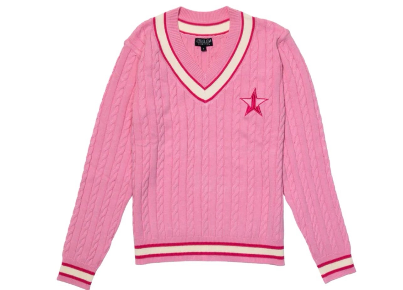 Jeffree Star Pink Varsity Knit Sweater 3X