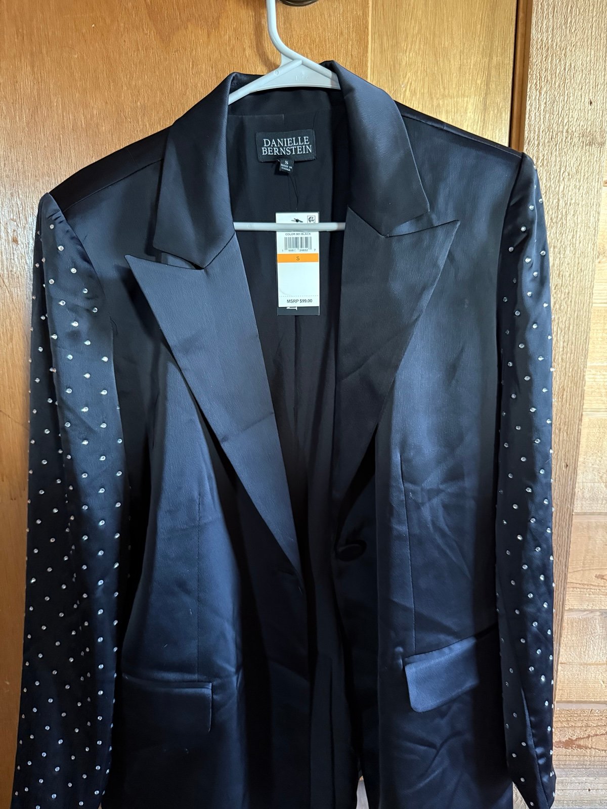 Black Blazer with Rhinestone Sleeves